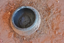 healthy indigo vat in goat dung