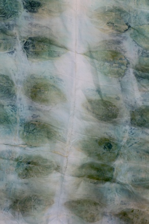 Persicaria leaf print on silk